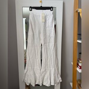 NWT Astrid White Wide-Leg Linen Pants